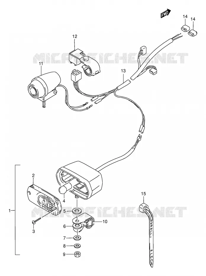 BACKUP LAMP (OPTIONAL) Suzuki QUAD 300 KINGQUAD 1998  LT-F4WDXW(E17)