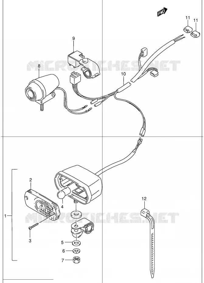 BACKUP LAMP (OPTIONAL) Suzuki QUAD 300 KINGQUAD 2001  LT-F300FK1(E24)