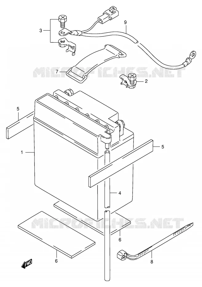 BATTERY Suzuki QUAD 160 OZARK 2000  LT-F160Y(P24)