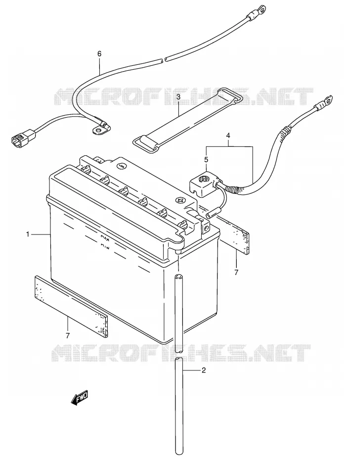 BATTERY Suzuki QUAD 250 KINGQUAD 1998  LT-F4WDW(E28)