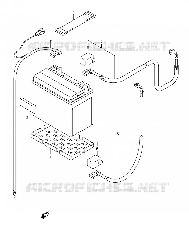 BATTERY Suzuki QUAD 250 OZARK 2002  LT-F250K2(E17)
