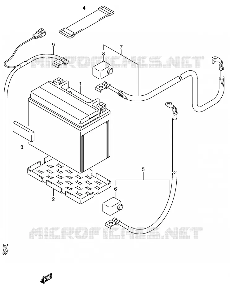 BATTERY Suzuki QUAD 250 OZARK 2004  LT-F250K4(E3/E28)