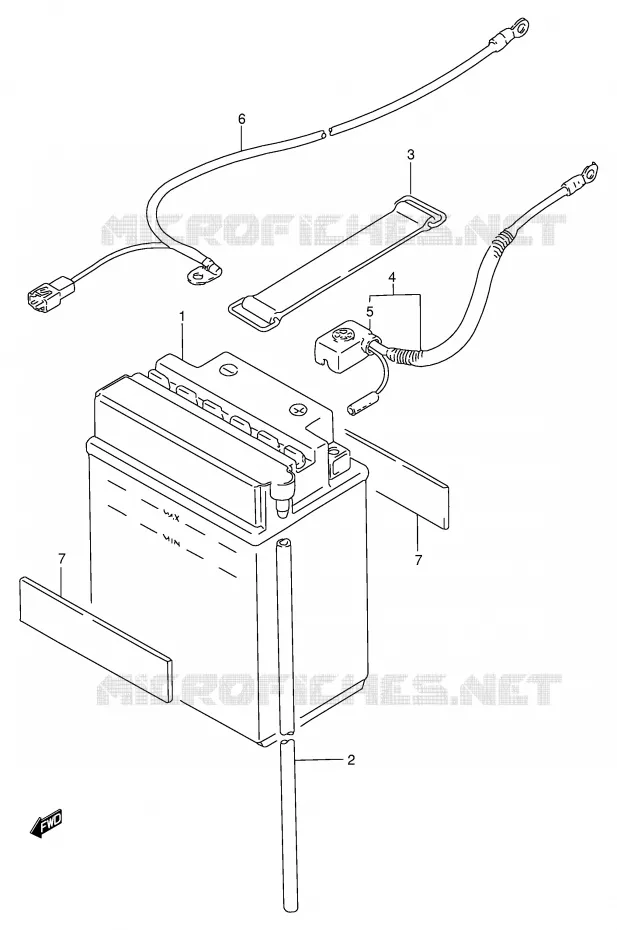 BATTERY Suzuki QUAD 300 KINGQUAD 2000  LT-F300Y(E24)