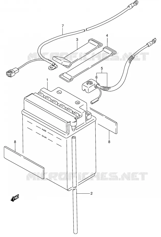 BATTERY Suzuki QUAD 300 KINGQUAD 2004  LT-F300FK4(E3/E28)