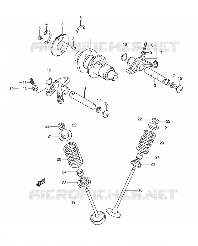 CAM SHAFT - VALVE Suzuki QUAD 400 EIGER 2002  LT-F400K2(E24)