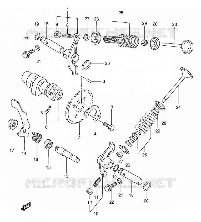 CAM SHAFT/VALVE Suzuki QUAD 300 KINGQUAD 2004  LT-F300FK4(E24)