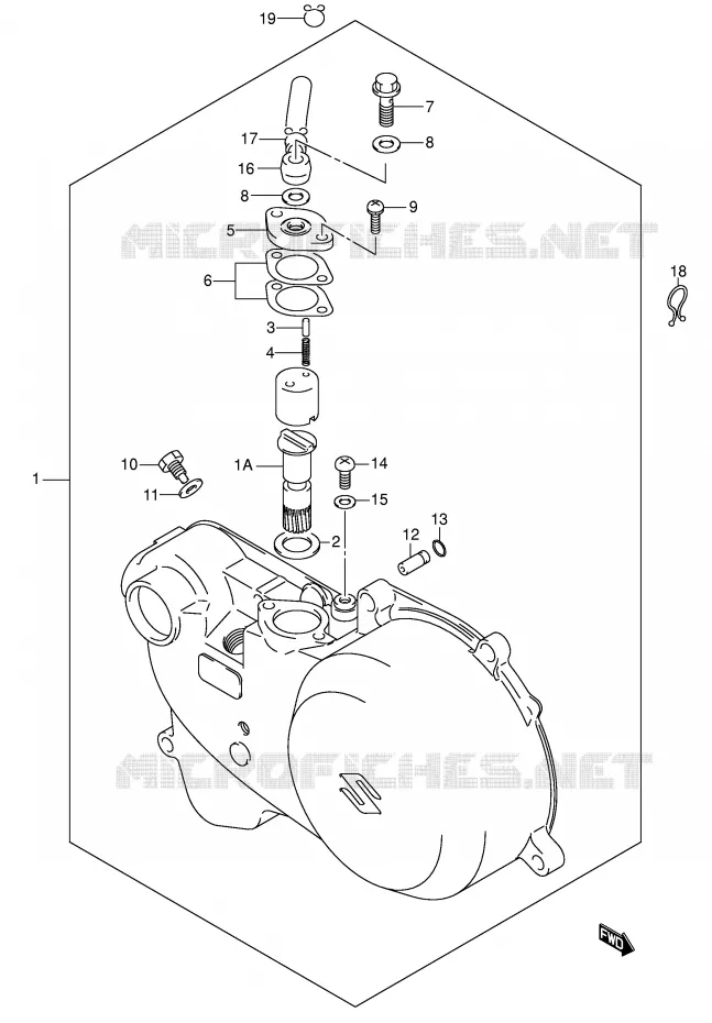 CLUTCH COVER/OIL PUMP Suzuki QUAD 50 MINIQUAD-SPORT 2003  LT-A50K3(P2)