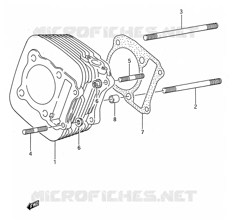CYLINDER Suzuki QUAD 250 KINGQUAD 1993  LT-F4WDP(E28)