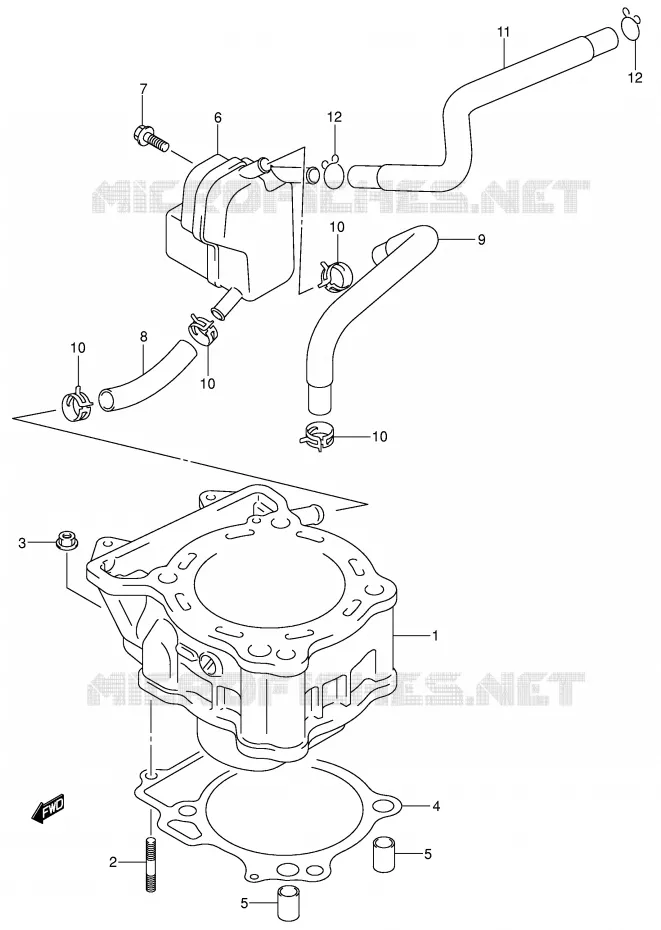 CYLINDER Suzuki QUAD 400 QUADSPORT 2005  LT-Z400K5(E19)