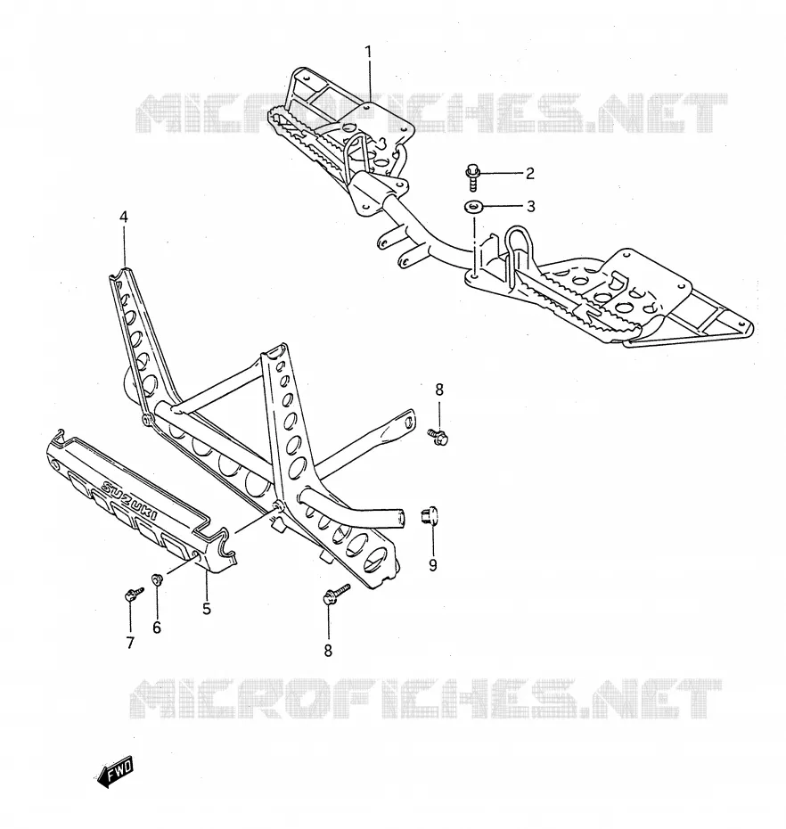 FOOTREST Suzuki QUAD 300 KINGQUAD 1992  LT-F4WDXN(E28)