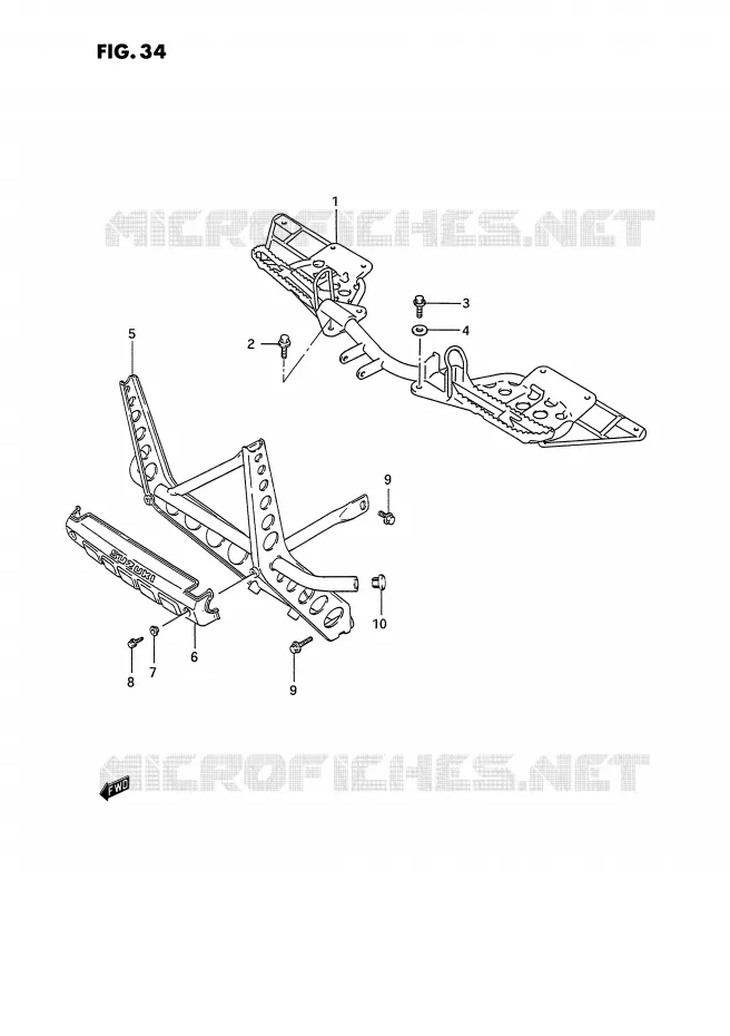 FOOTREST Suzuki QUAD 300 KINGQUAD 1994  LT-F4WDXR(E2)