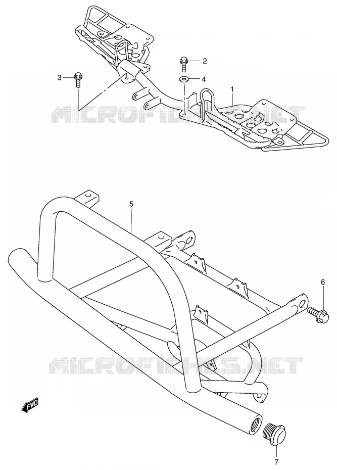 FOOTREST Suzuki QUAD 300 KINGQUAD 2000  LT-F300Y(E24)