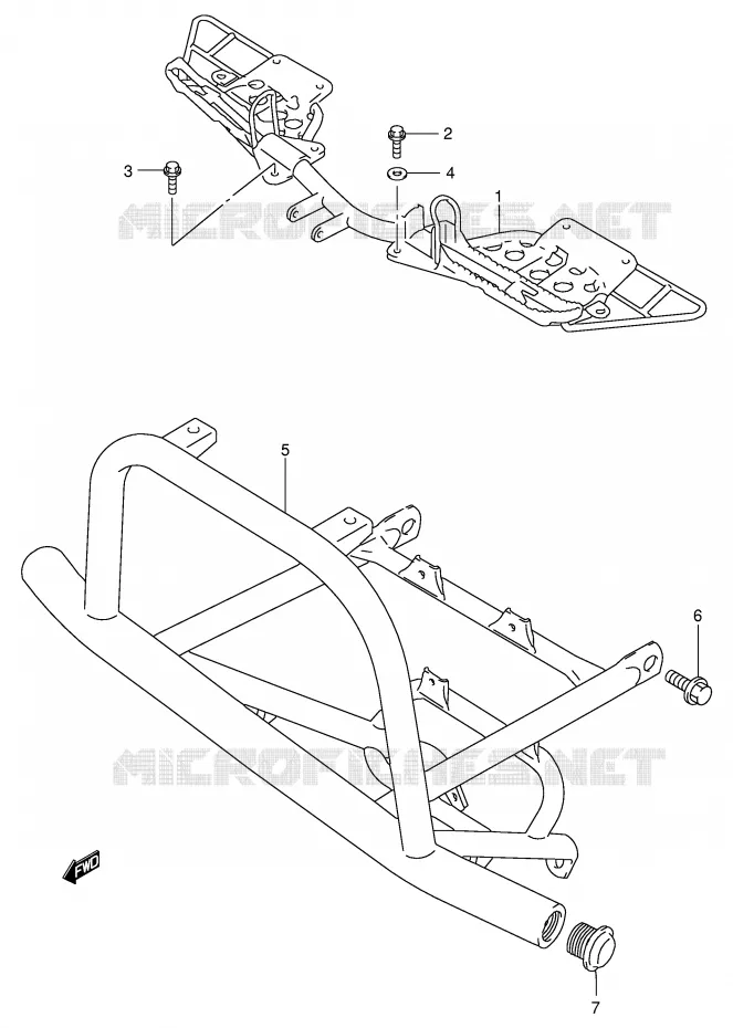 FOOTREST Suzuki QUAD 300 KINGQUAD 2002  LT-F300FK2(E24)