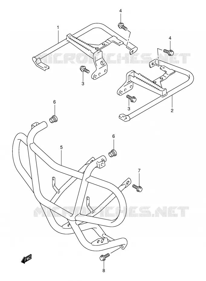 FOOTREST Suzuki QUAD 400 EIGER 2003  LT-A400FK3(P3/P28)