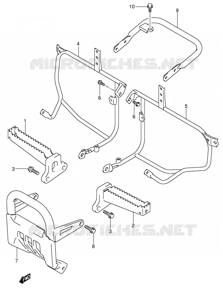 FOOTREST Suzuki QUAD 400 QUADSPORT 2004  LT-Z400ZK4(E3/E28)