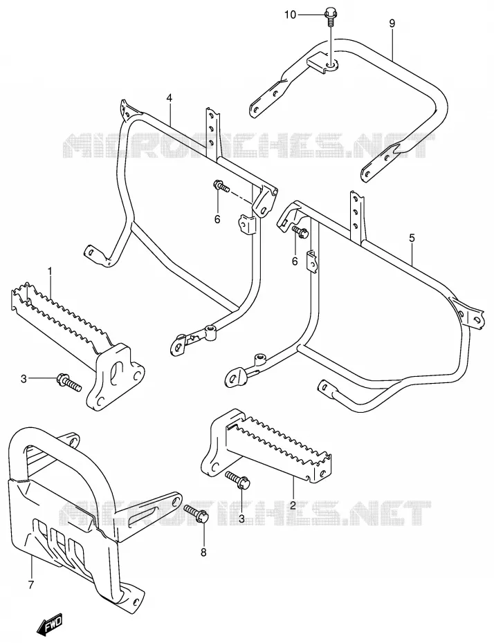 FOOTREST Suzuki QUAD 400 QUADSPORT 2007  LT-Z400K7(E19)