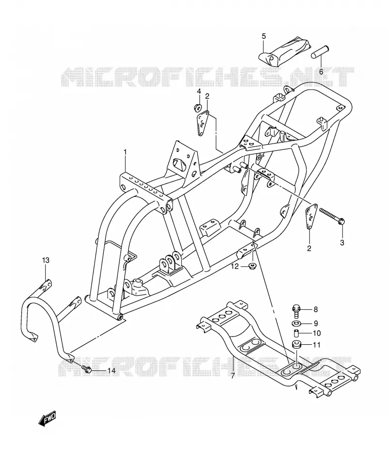 FRAME Suzuki QUAD 50 MINIQUAD-SPORT 2002  LT-A50K2(P2)