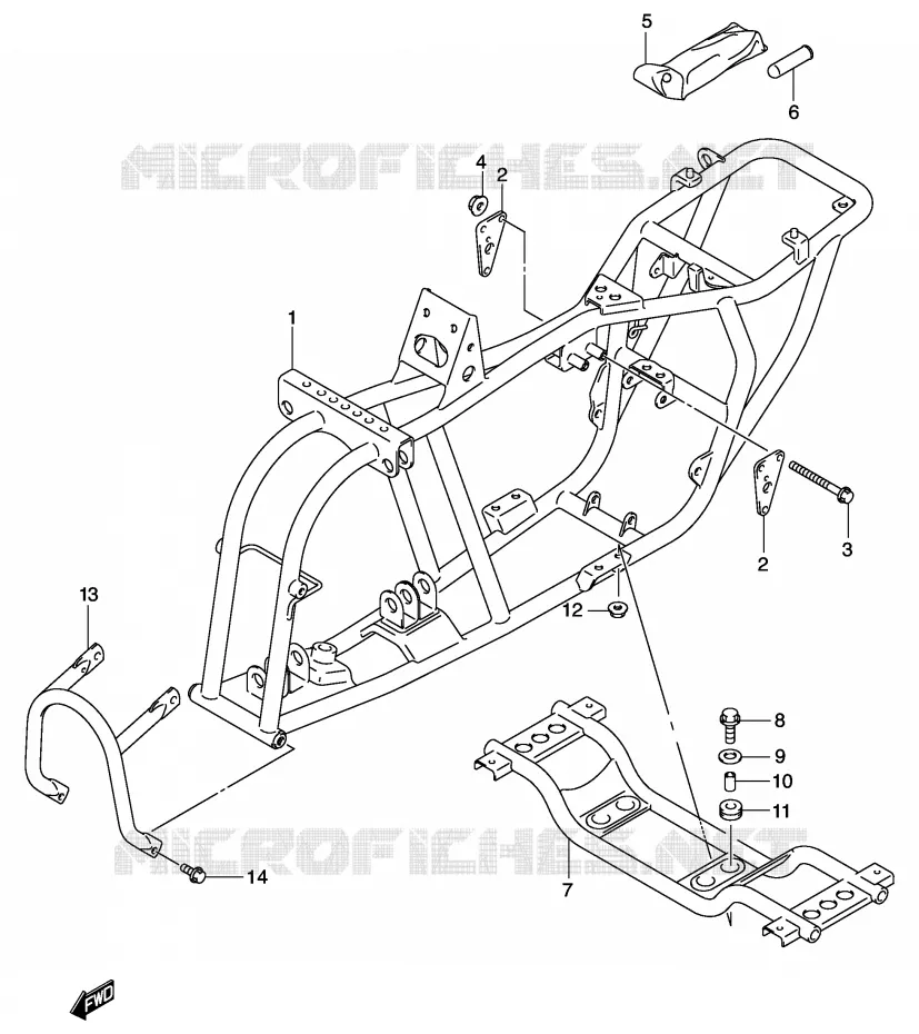 FRAME Suzuki QUAD 50 MINIQUAD-SPORT 2004  LT-A50K4(P3/P28)