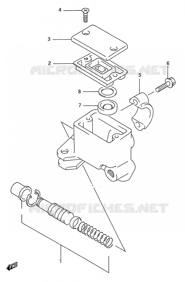 FRONT MASTER CYLINDER (MODEL R/S) Suzuki QUAD 250 KINGQUAD 1989  LT-F4WDK(E28)