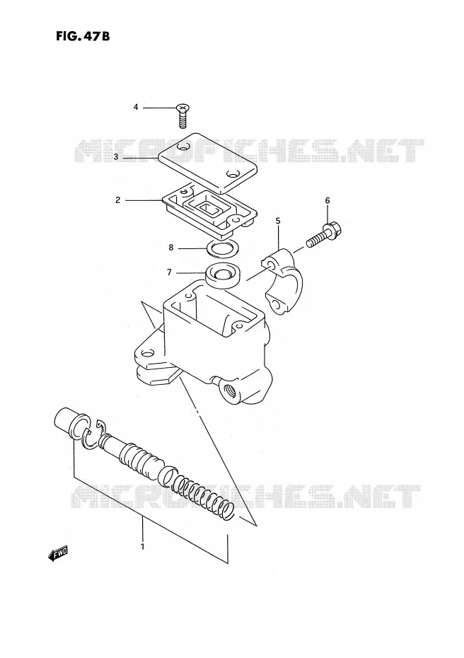FRONT MASTER CYLINDER (MODEL S/T) Suzuki QUAD 250 OZARK 1990  LT-F250L(E2)