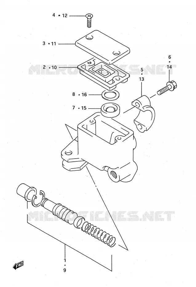 FRONT MASTER CYLINDER Suzuki QUAD 300 KINGQUAD 1993  LT-F4WDXP(E28)