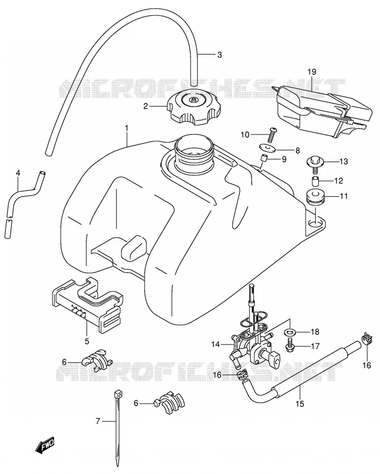 FUEL TANK Suzuki QUAD 400 QUADSPORT 2006  LT-Z400K6(E19)