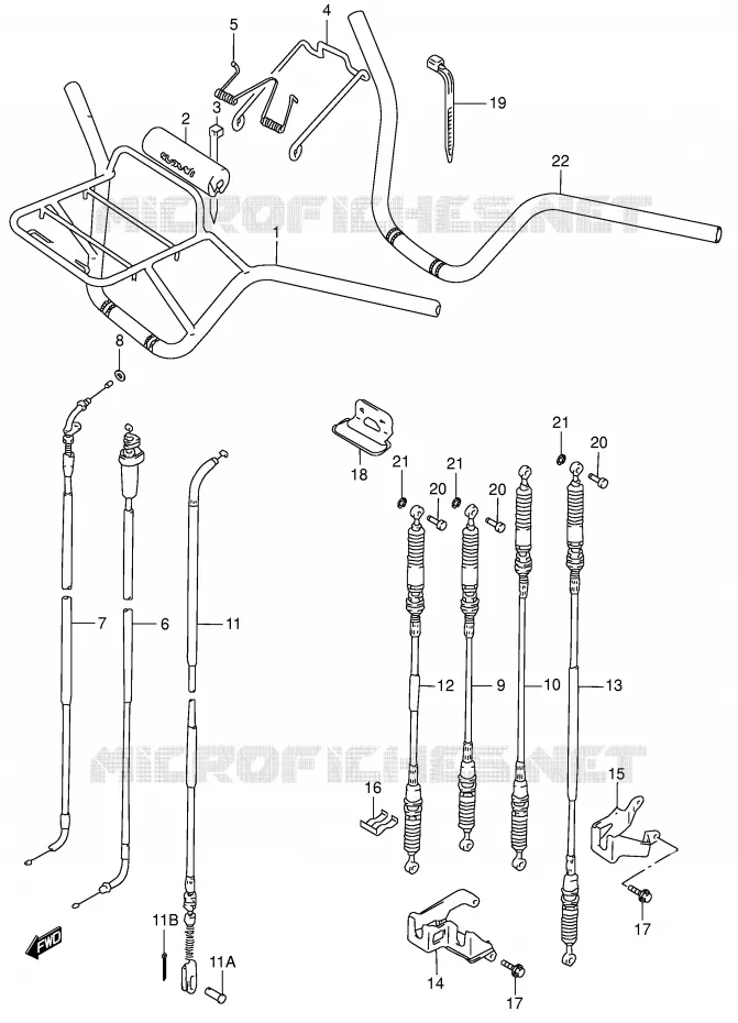 HANDLEBAR - CABLE Suzuki QUAD 300 KINGQUAD 2002  LT-F300FK2(E24)