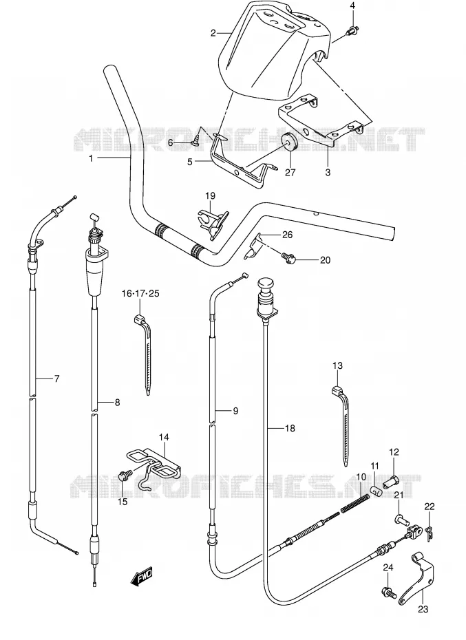 HANDLEBAR (MODEL K2) Suzuki QUAD 250 OZARK 2003  LT-F250K3(E17)