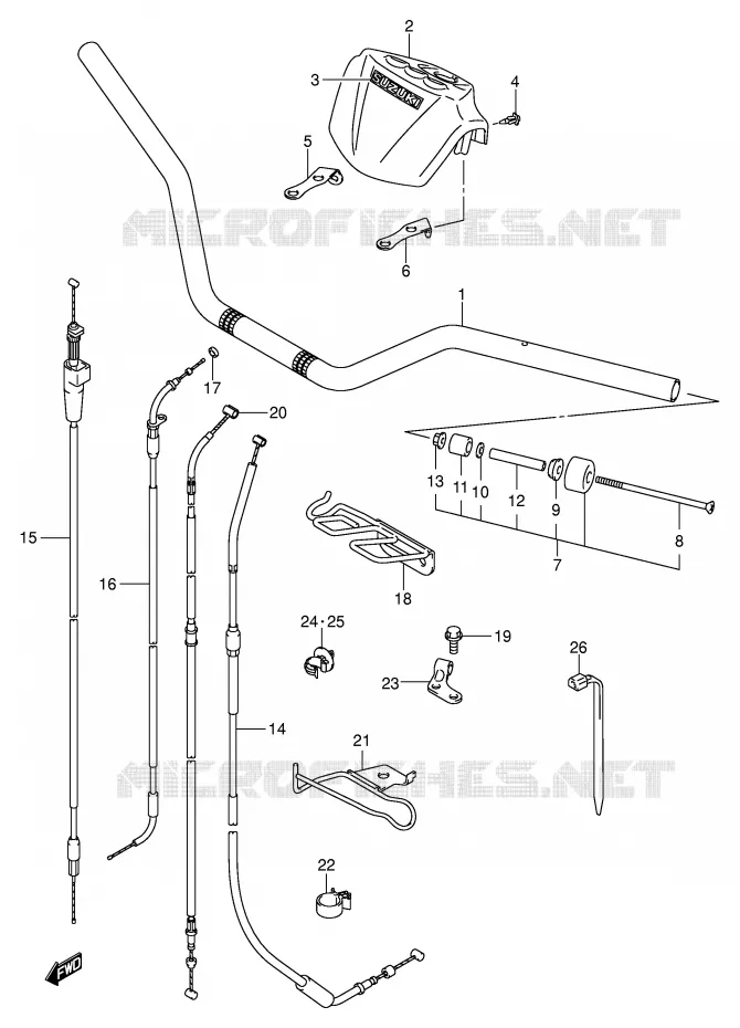 HANDLEBAR (MODEL K3/K4) Suzuki QUAD 400 QUADSPORT 2005  LT-Z400K5(E3/E28)