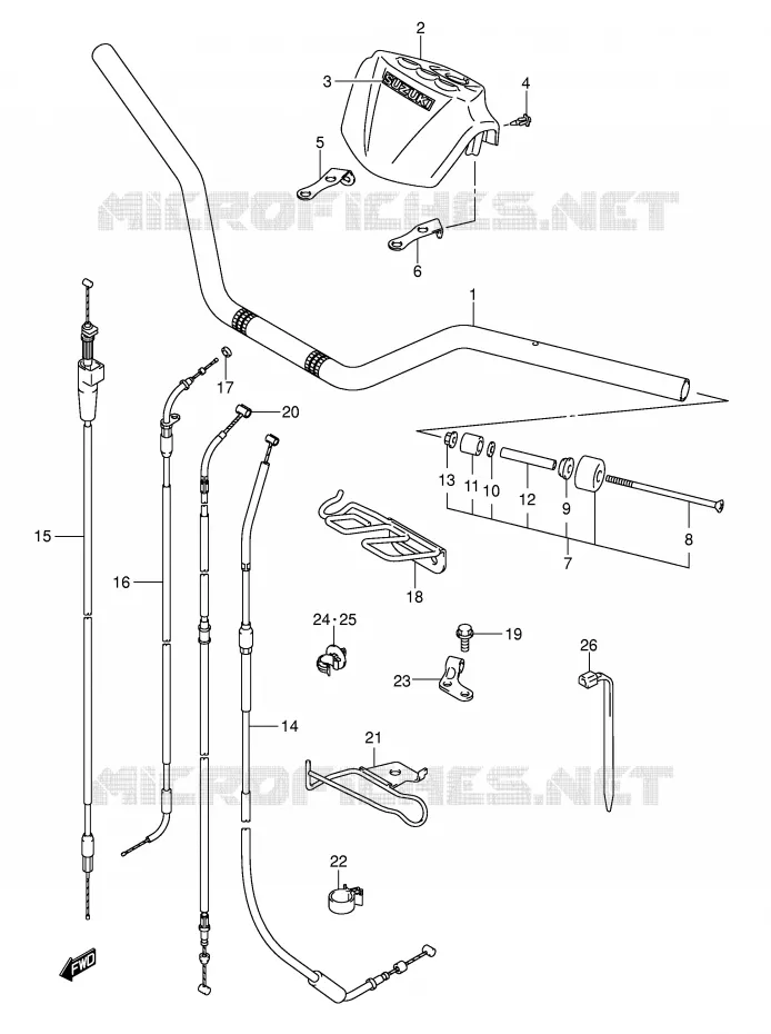 HANDLEBAR (MODEL K5/K6/K7) Suzuki QUAD 400 QUADSPORT 2004  LT-Z400ZK4(E3/E28)