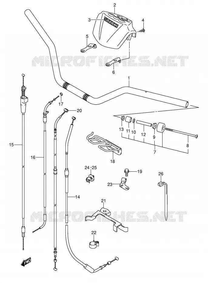 HANDLEBAR (MODEL K5/K6/K7) Suzuki QUAD 400 QUADSPORT 2007  LT-Z400K7(E19)