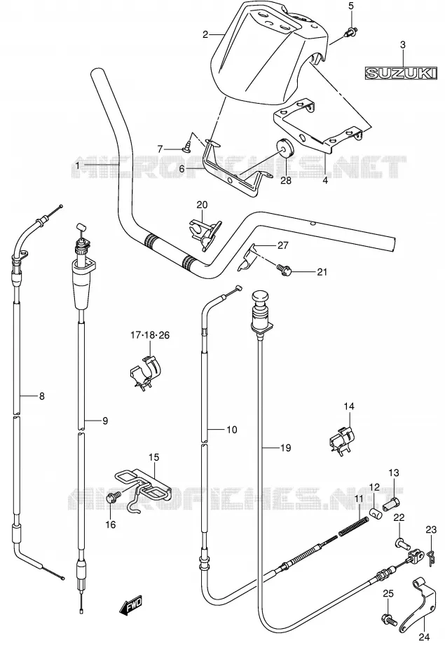 HANDLEBAR Suzuki QUAD 250 OZARK 2006  LT-F250K6(E3/E28)
