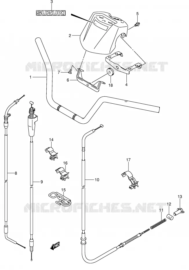 HANDLEBAR Suzuki QUAD 250 QUADSPORT 2004  LT-Z250K4(E19)