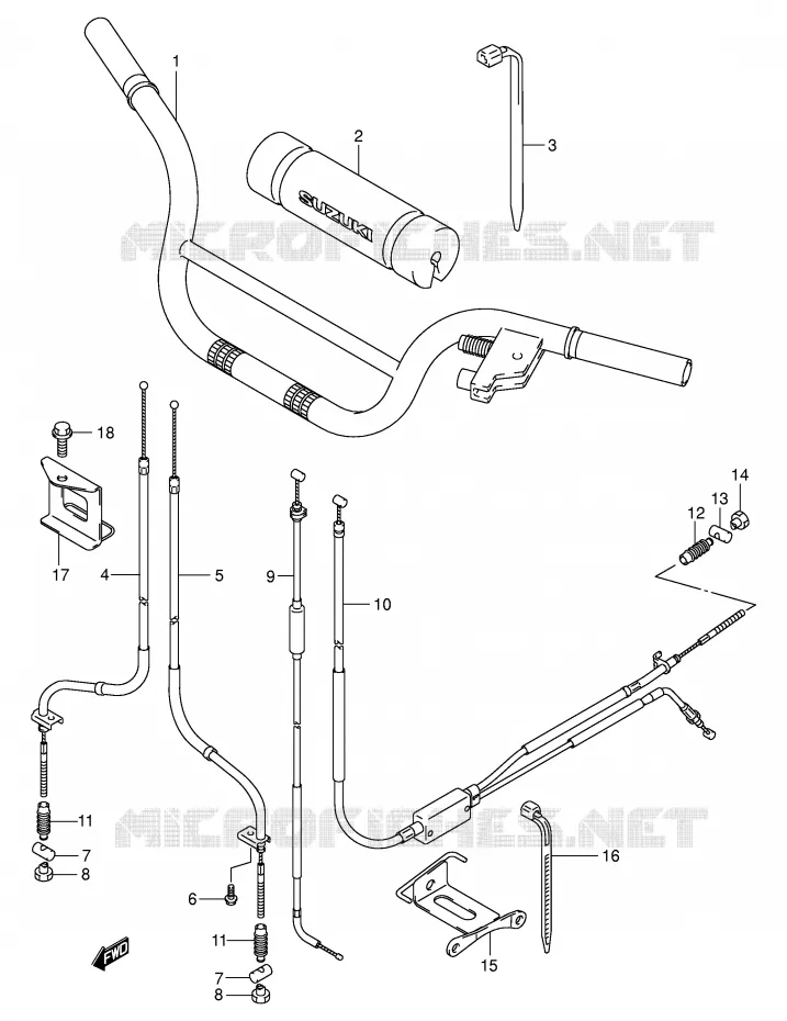 HANDLEBAR Suzuki QUAD 50 MINIQUAD-SPORT 2005  LT-A50K5(P3/P28)