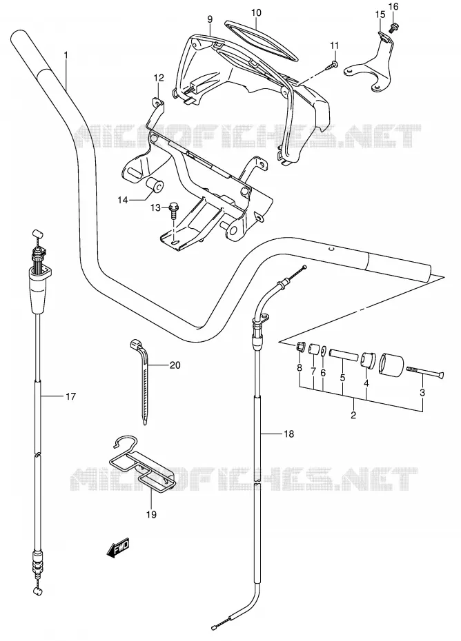 HANDLEBAR Suzuki QUAD 500 KINGQUAD 2003  LT-A500FK3(E3/E28)