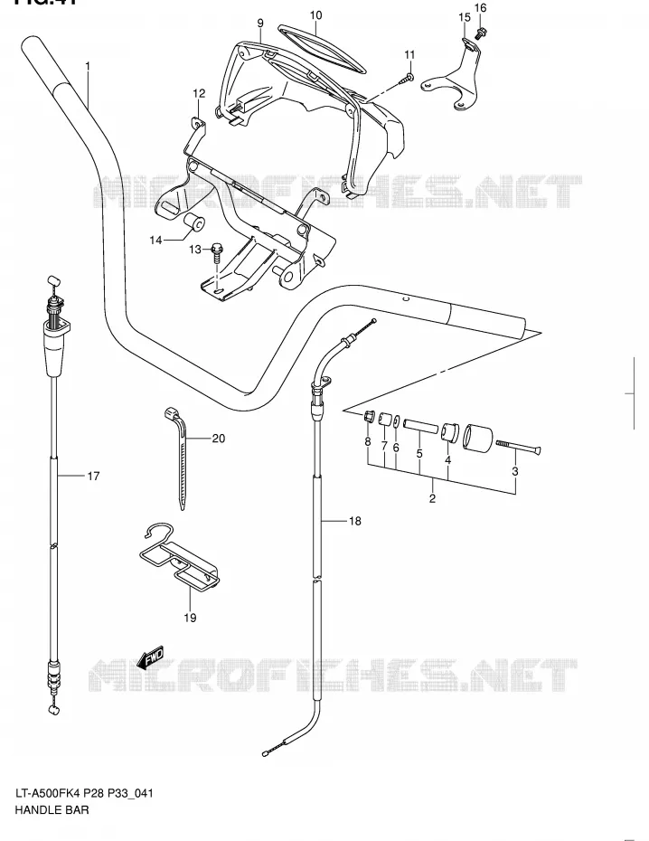 HANDLEBAR Suzuki QUAD 500 KINGQUAD 2004  LT-A500FK4(P28/P33)