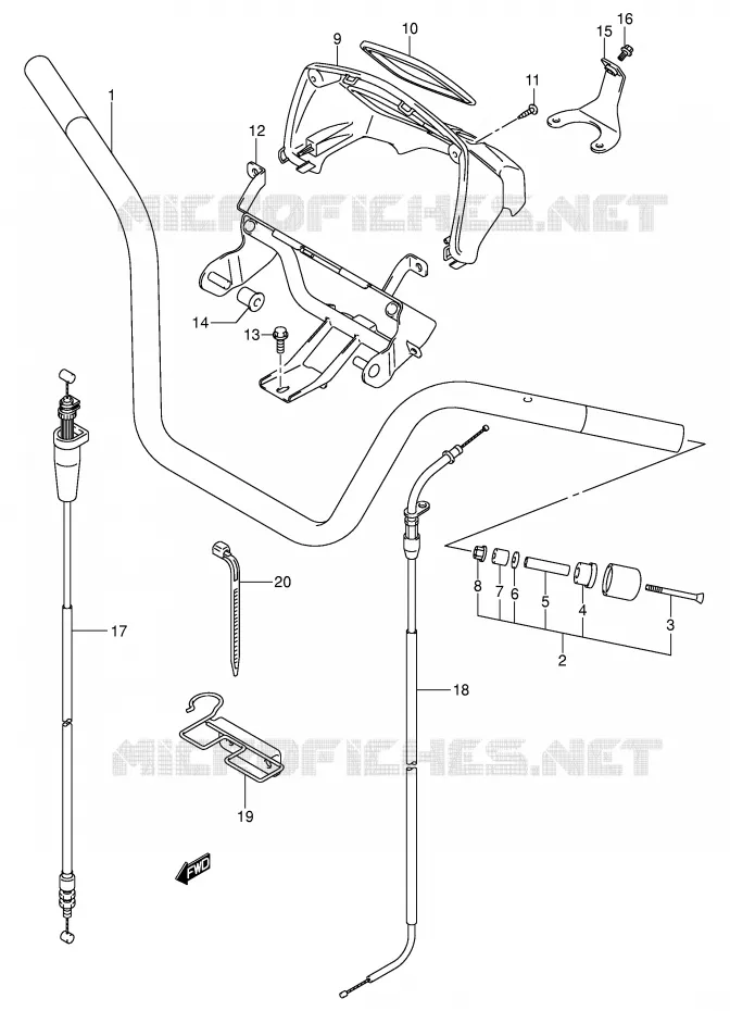 HANDLEBAR Suzuki QUAD 500 VINSON 2003  LT-F500FK3(E3/E28)