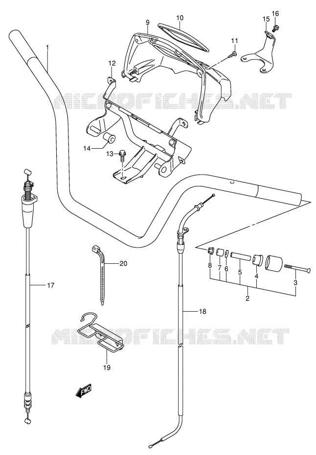 HANDLEBAR Suzuki QUAD 500 VINSON 2004  LT-A500FK4(P24)