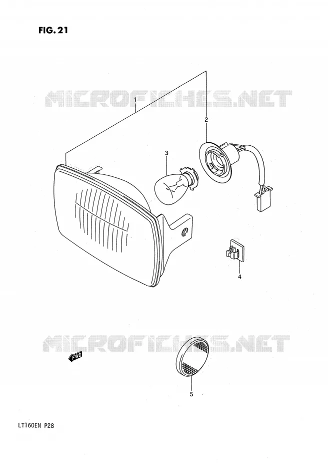 HEADLIGHT Suzuki QUAD 160 QUADRUNNER 1990  LT160EL(P28)