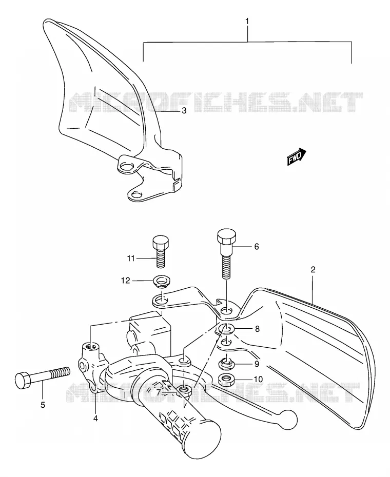 KNUCKLE COVERS (OPTIONAL) Suzuki QUAD 250 KINGQUAD 1996  LT-F4WDT(E17)