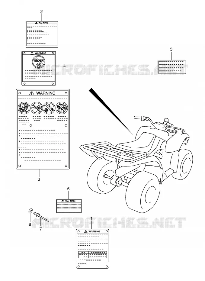 LABEL (MODEL K2/K3/K4/K5) Suzuki QUAD 250 OZARK 2003  LT-F250K3(E17)
