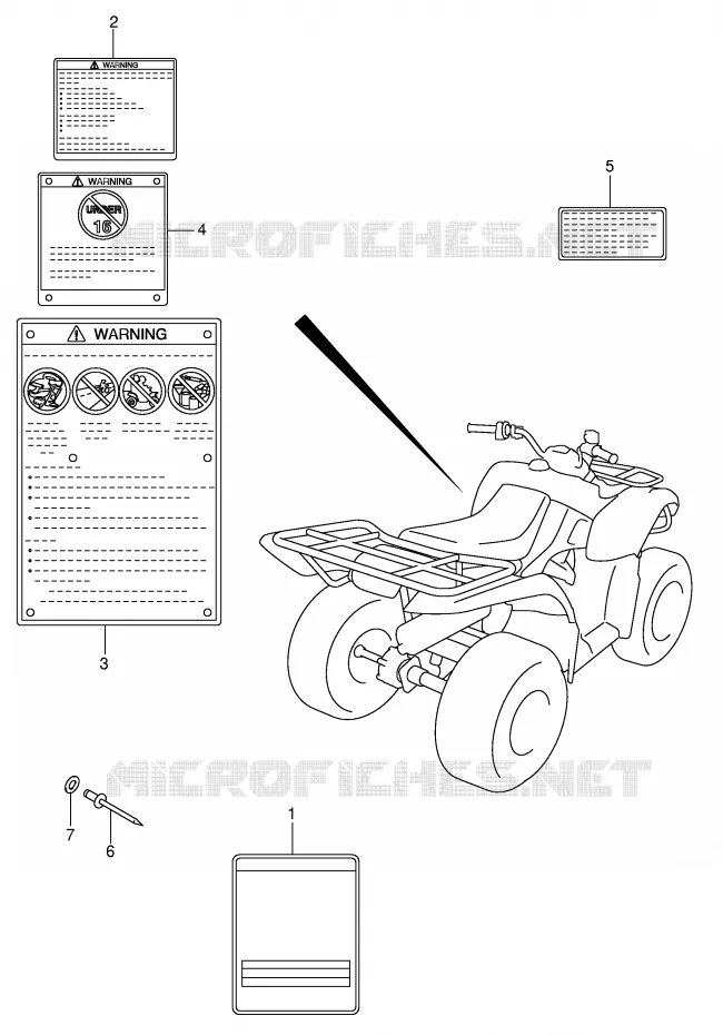 LABEL (MODEL K2/K3) Suzuki QUAD 250 OZARK 2004  LT-F250K4(E3/E28)