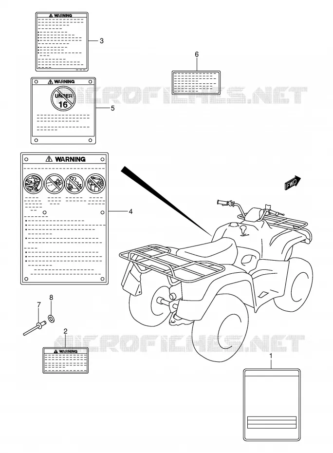 LABEL (MODEL K3) Suzuki QUAD 400 EIGER 2005  LT-A400FK5(P3/P28)