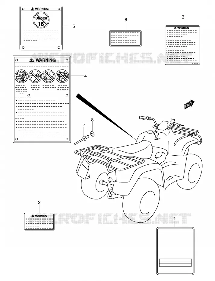 LABEL (MODEL K3) Suzuki QUAD 400 EIGER 2007  LT-A400K7(P3/P28)