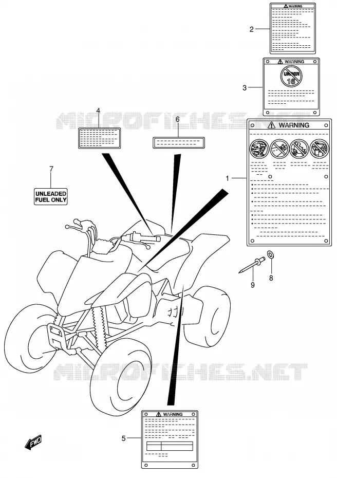 LABEL (MODEL K3) Suzuki QUAD 400 QUADSPORT 2006  LT-Z400K6(E3/E28)