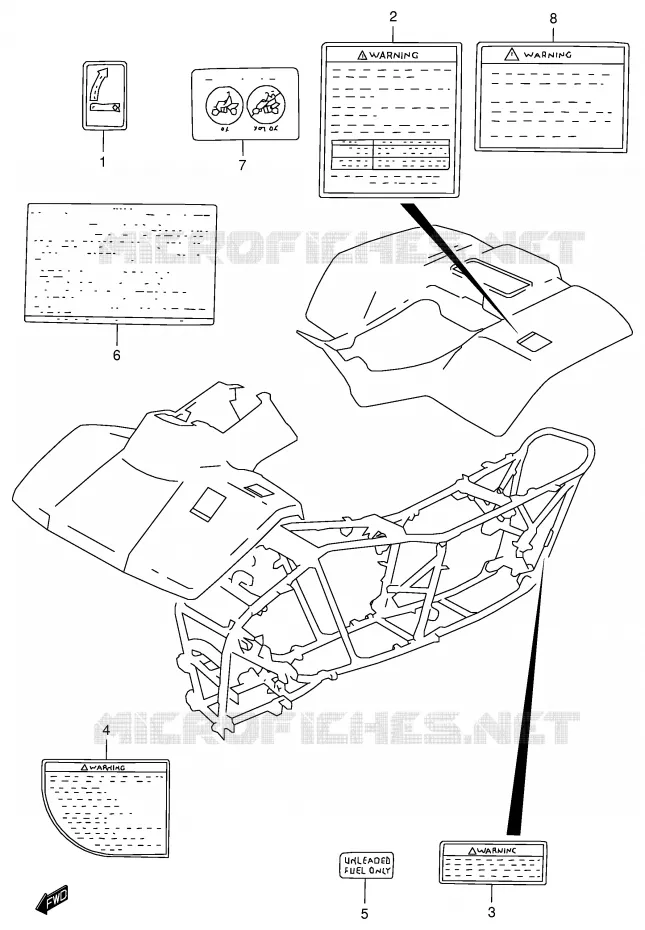 LABEL Suzuki QUAD 250 OZARK 1998  LT-F250W(E24)