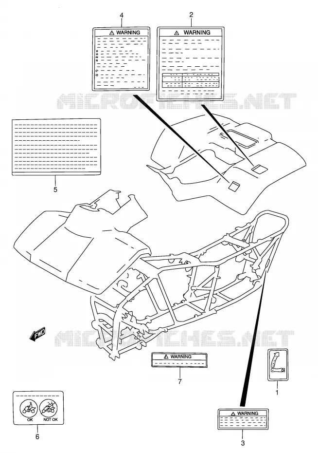 LABEL Suzuki QUAD 300 KINGQUAD 1998  LT-F4WDXW(E17)