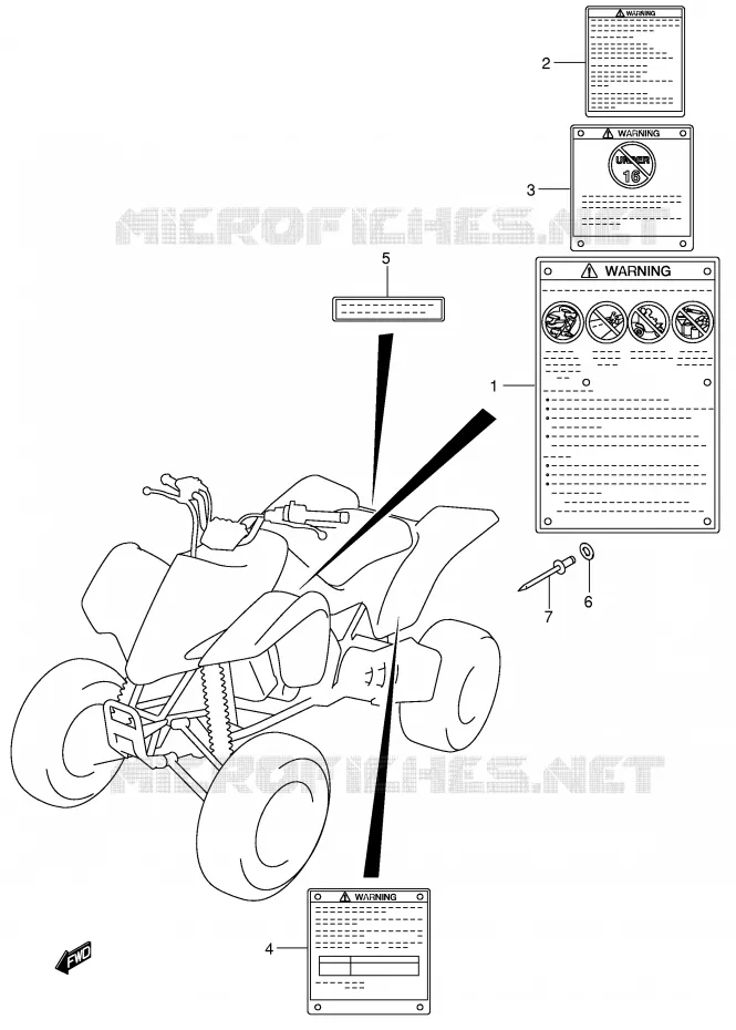 LABEL Suzuki QUAD 400 QUADSPORT 2005  LT-Z400K5(E19)