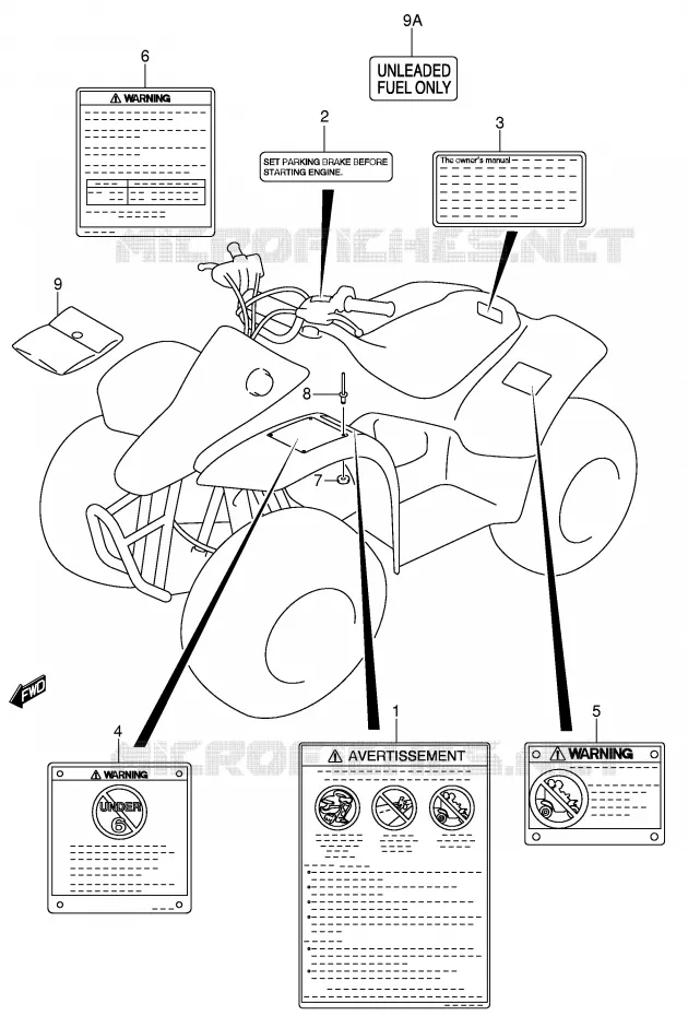 LABEL Suzuki QUAD 50 MINIQUAD-SPORT 2004  LT-A50K4(P3/P28)