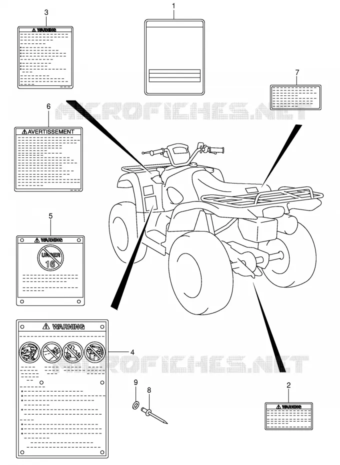 LABEL Suzuki QUAD 500 KINGQUAD 2002  LT-A500FK2(E3/E28)